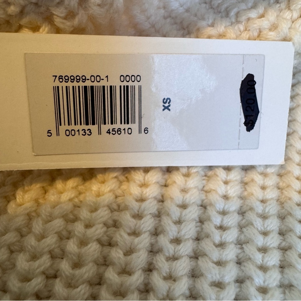 NWT Banana Republic Cream Organic Cotton Chunky Knit Crewneck Sweater Woman’s XS - Picture 9 of 10